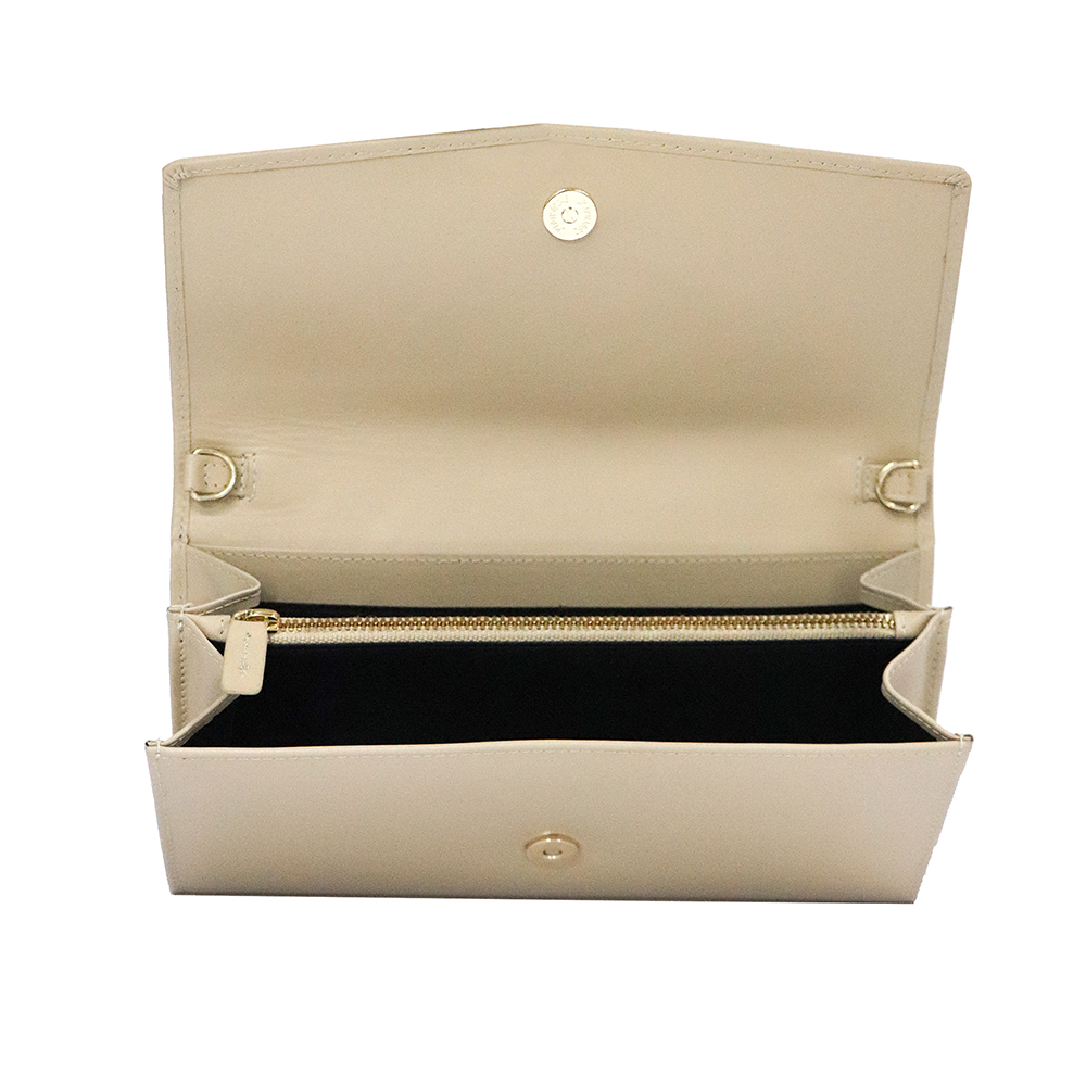 【CROSS】台灣總經銷 限量1折 頂級小牛皮肩背包WOC 碧雅系列 全新專櫃展示品(米色), , large