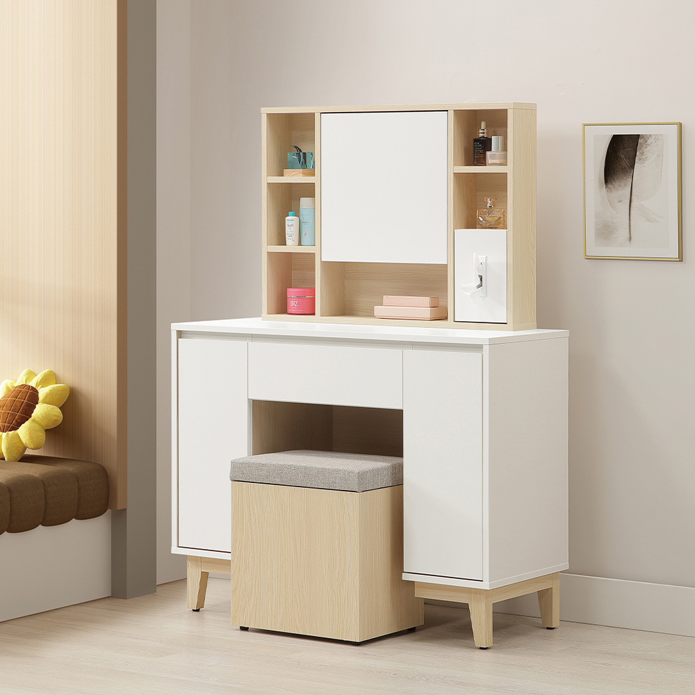 【唯熙傢俱】羅伊原木雙色3.3尺化妝台, , large