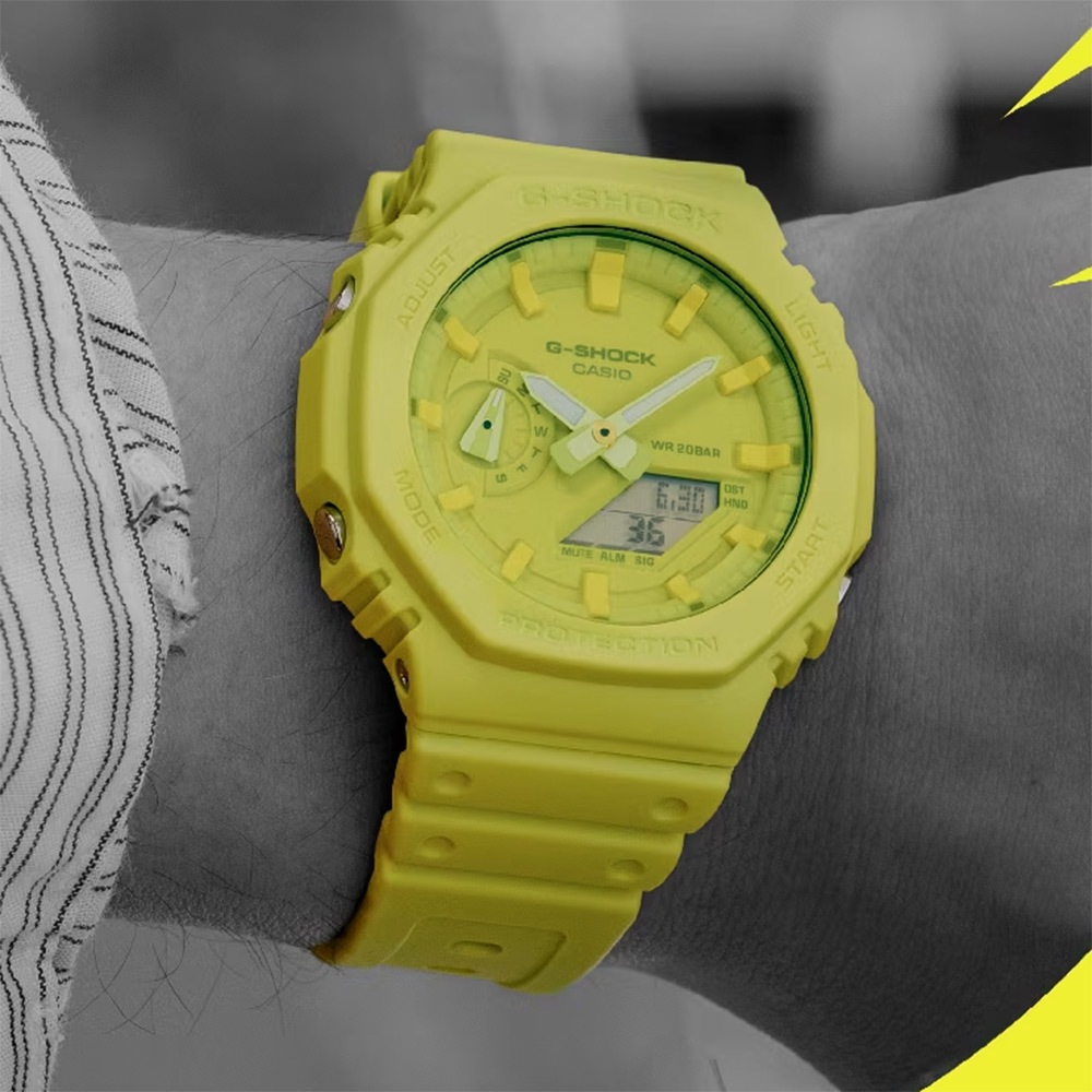 CASIO 卡西歐 G-SHOCK 單色美學 八角 雙顯手錶 GA-2100-9A9, , large