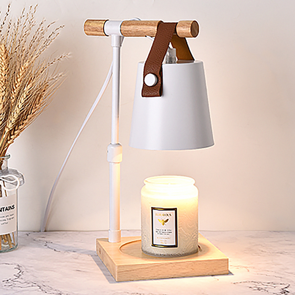 lussuoso - Japanese-style warm and cozy adjustable dimming candle lamp - white shade made of natural wood, 白罩原木, large