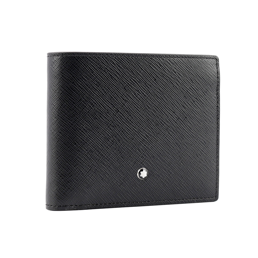 Montblanc 萬寶龍 匠心系列防刮牛皮對開8卡短夾/黑色, , large