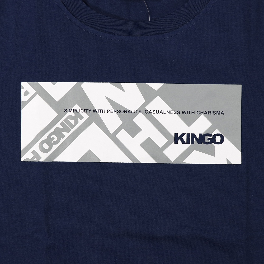 KINGO-大尺碼-女款 圓領T恤-丈青-414128, , large