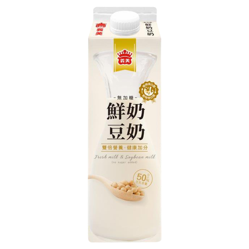 義美無加糖鮮奶豆奶900ml, , large