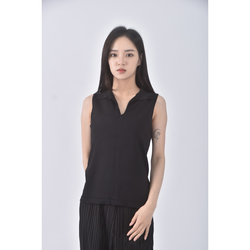 (S) mexx質感無袖黑色上衣二手衣, , large