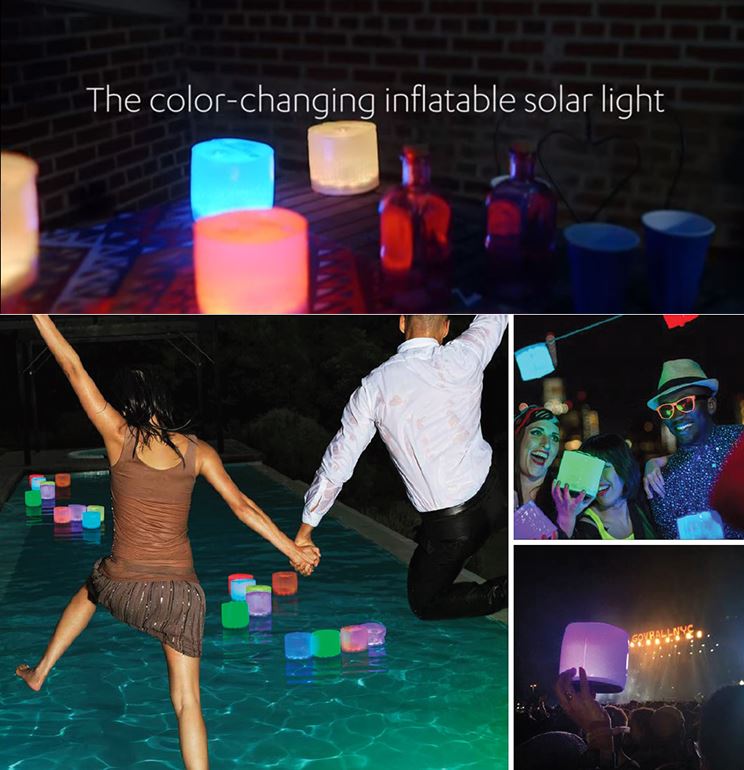 【iSOLAR】美國 LUCI 太陽能防水手提燈(變色款 買就送LUCI緊急款) 可折疊 IP67 戶外露營 照明燈 緊急照明 充氣式 布置 禮物贈送, , large