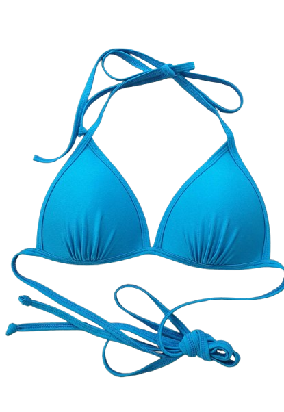 QXHEE.T. 台灣製 後頸綁帶遶胸立體罩杯比基尼(QX花型/條紋灰條/海洋藍)現貨, , large