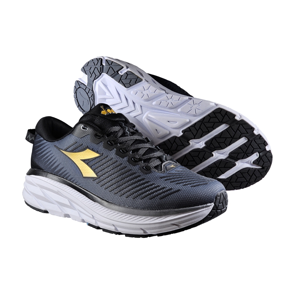 DIADORA迪亞多那 寬楦驅動跑鞋 男運動鞋 男鞋 透氣 高腳背 寬腳板 康特杯 吸震 回彈 厚底 緩震 止滑 灰 紅, , large