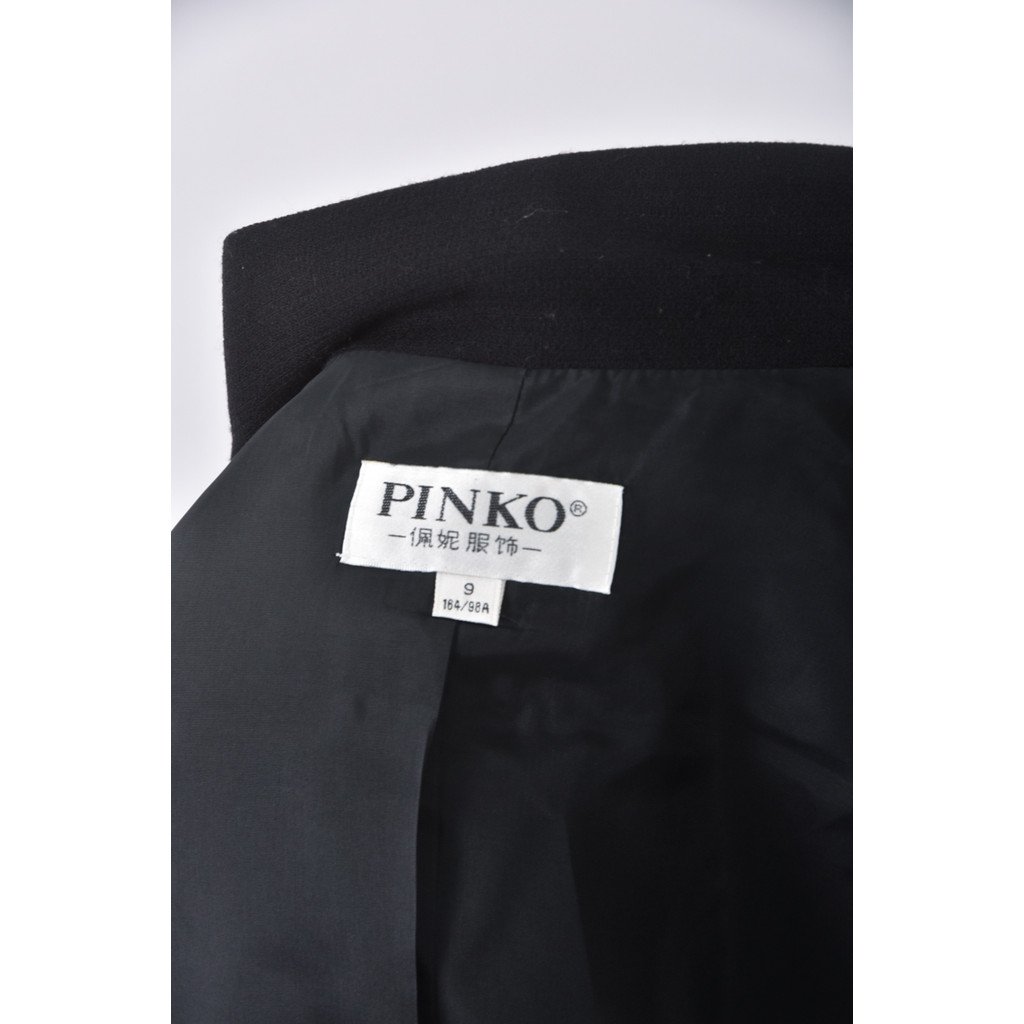 (L) pinko質感西裝羊毛純羊毛黑色外套二手衣, , large