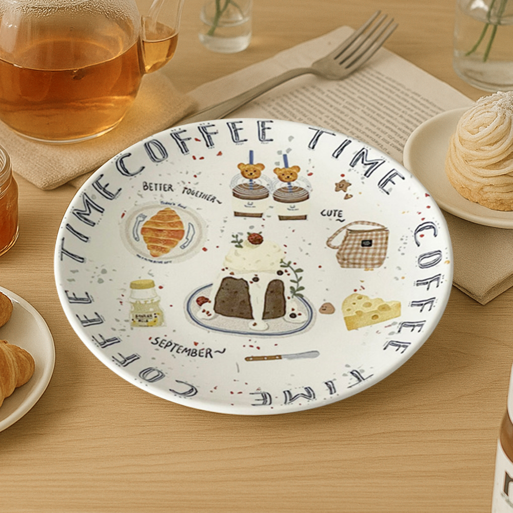 Coffee Time Ceramic Plates, , large