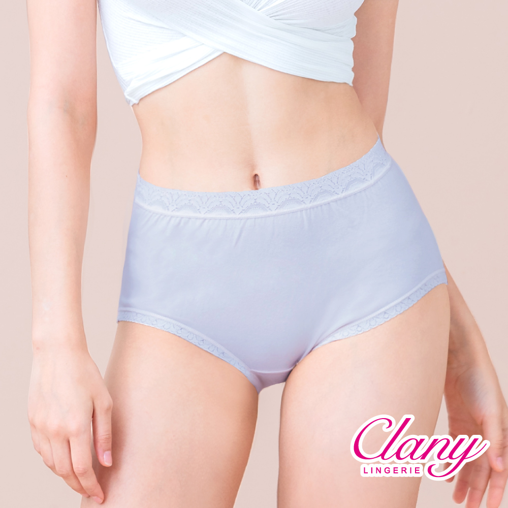 【Clany可蘭霓】 MIT親膚高腰透氣95%棉質 L-2XL內褲 雲朵灰 2195-61