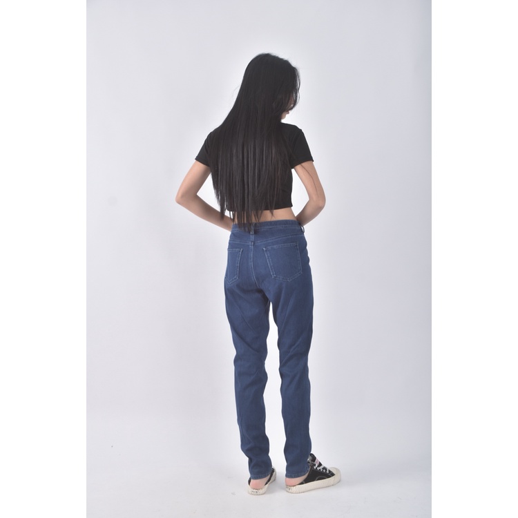 (2XL) lativ丹寧牛仔質感棉質藍色長褲二手衣, , large
