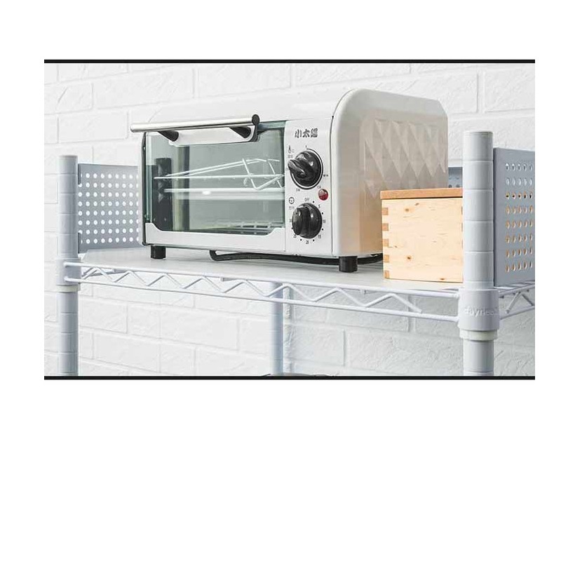 【Y HOUSE】60x45x100cm kitchen cart three-layer storage rack (including fence set + transparent white PP board) - black, , large