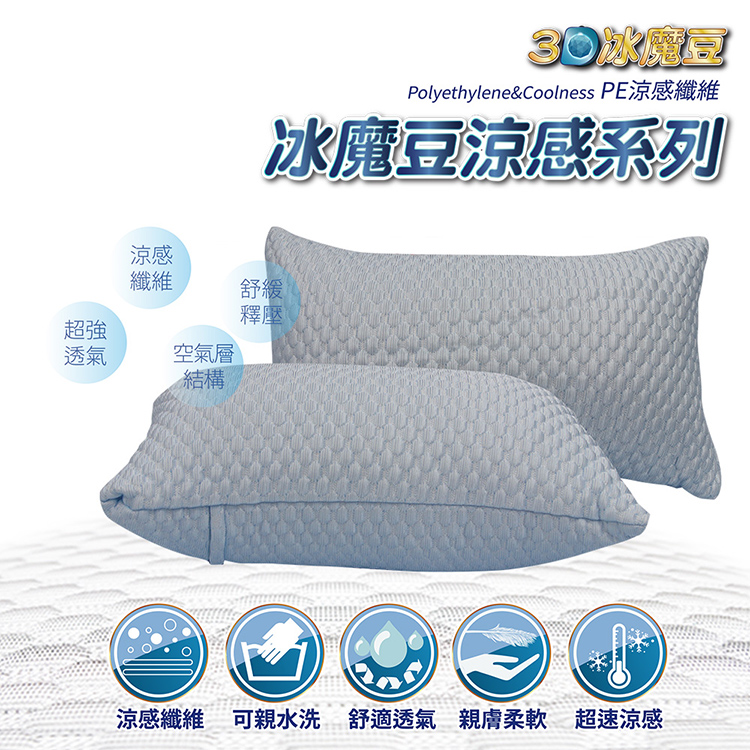 VICTORIA_3D冰魔豆涼感靠墊1入-灰, , large