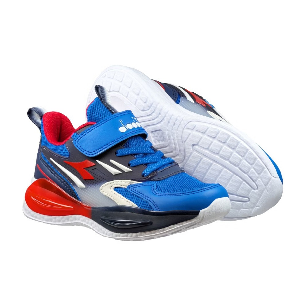 DIADORA迪亞多那 閃燈兒童運動鞋 童運動鞋 童鞋 酷炫閃燈 魔鬼氈 寬楦 透氣 保護後跟 吸震 抗菌 藍紅 紫粉, , large