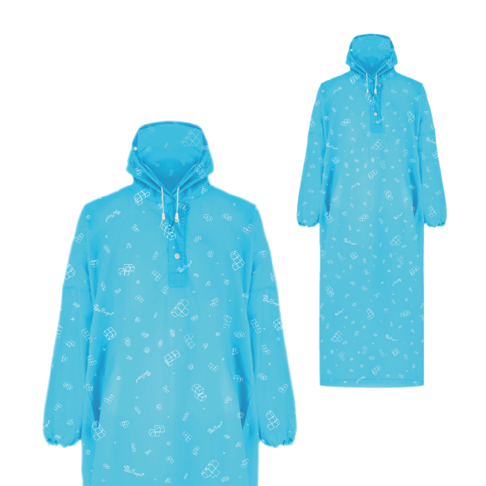 [Twin Dragon] Reflective Safety Raincoat Ultra-Lightweight Raincoat (EV4968) Aqua Blue, , large