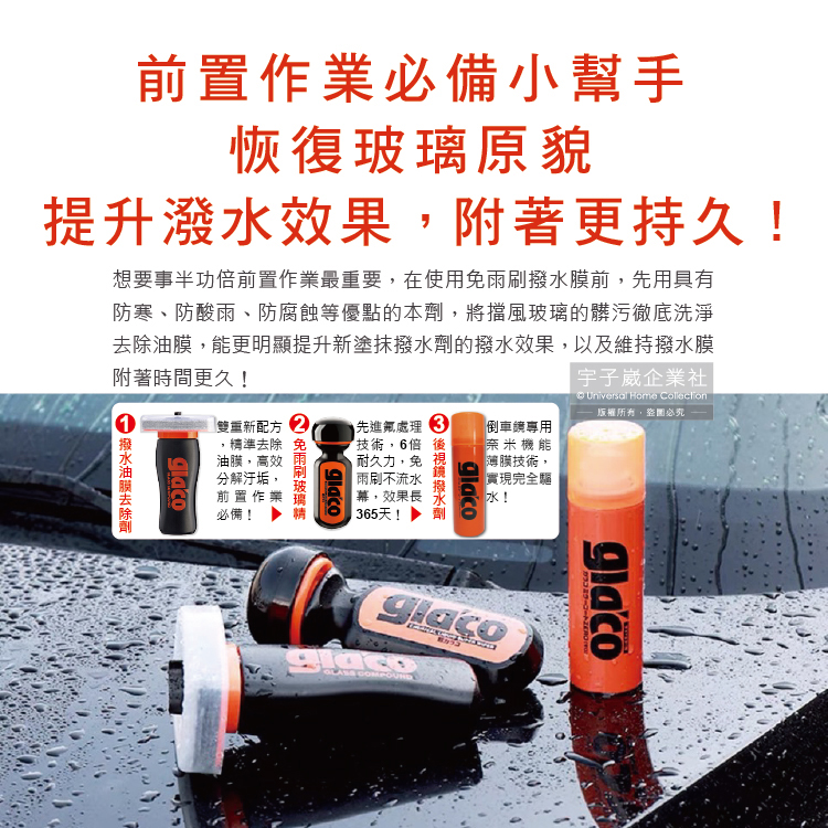 [日日好物]日本Soft99-glacoT字型刷頭雙重研磨除污垢汽車玻璃撥水油膜去除劑(C275)100ml/瓶(清晰透亮,防炫光,雨刷不跳), , large