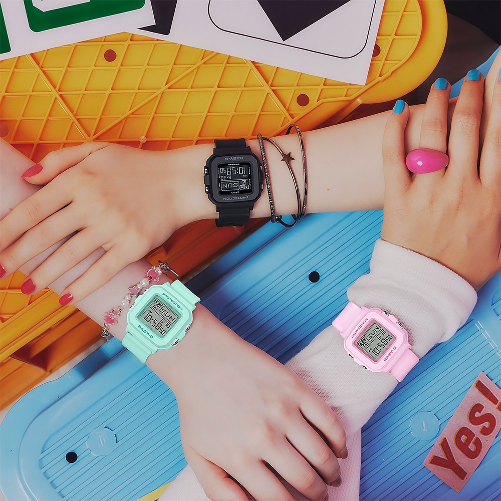 CASIO 卡西歐 BABY-G 單色像素動畫數位手錶-粉 BGD-10-4, , large