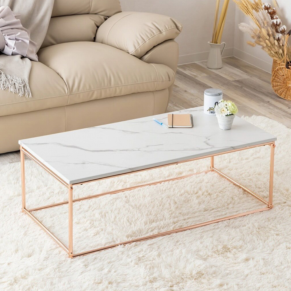 《C&B》耀眼玫瑰金長方茶几桌/起居桌/台灣生產, , large