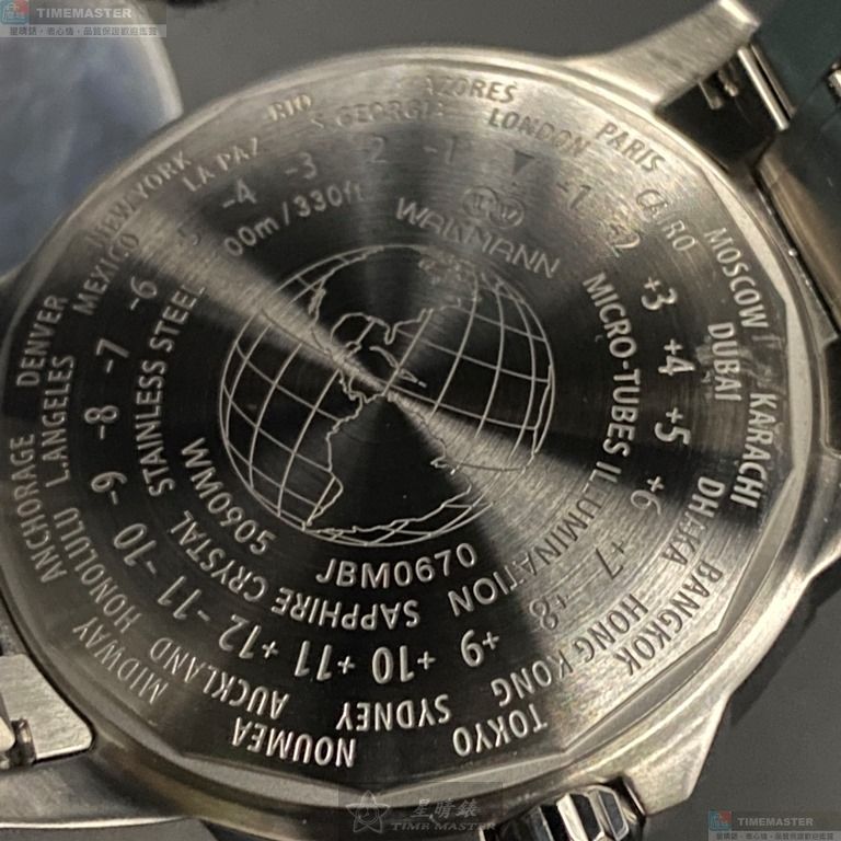 [星晴錶業]WAKMANN手錶,44mm,WA00009黑色錶面百事可樂錶殼銀色精鋼錶帶款, , large