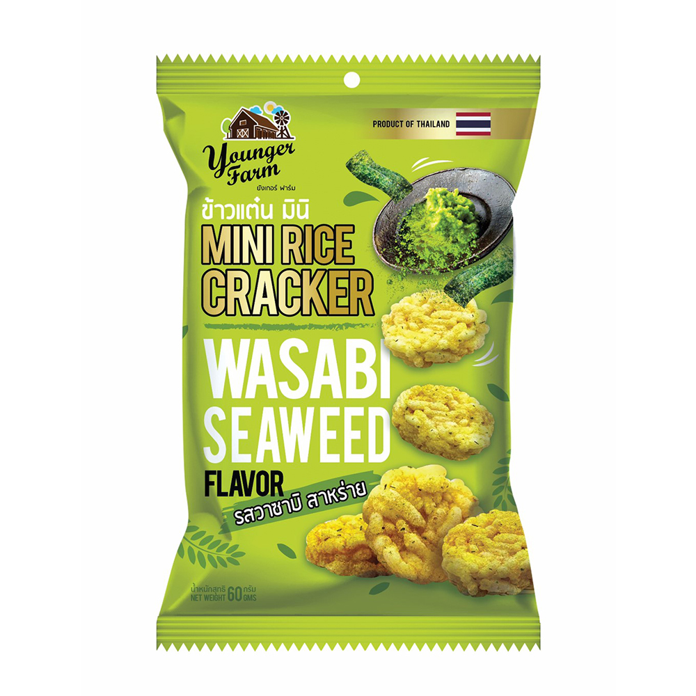 Mini Rice Cracker Wasabi Seaweed Flavor, , large