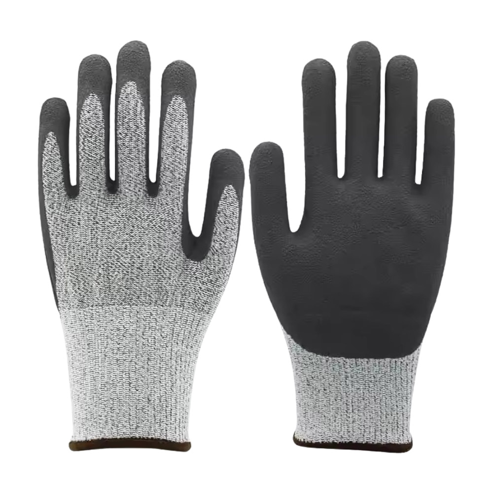 Grade 5 High-Strength Nitrile Frosted Cut-Resistant Gloves XL-Black, , large