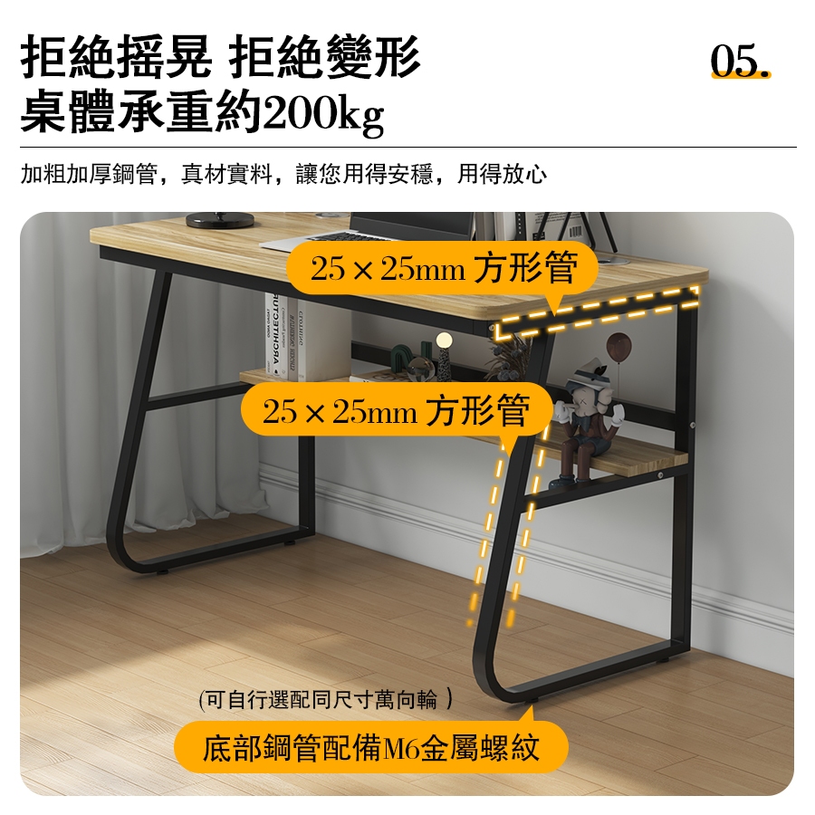 [C&D]極簡風書桌80款-質感橡木(白架), , large