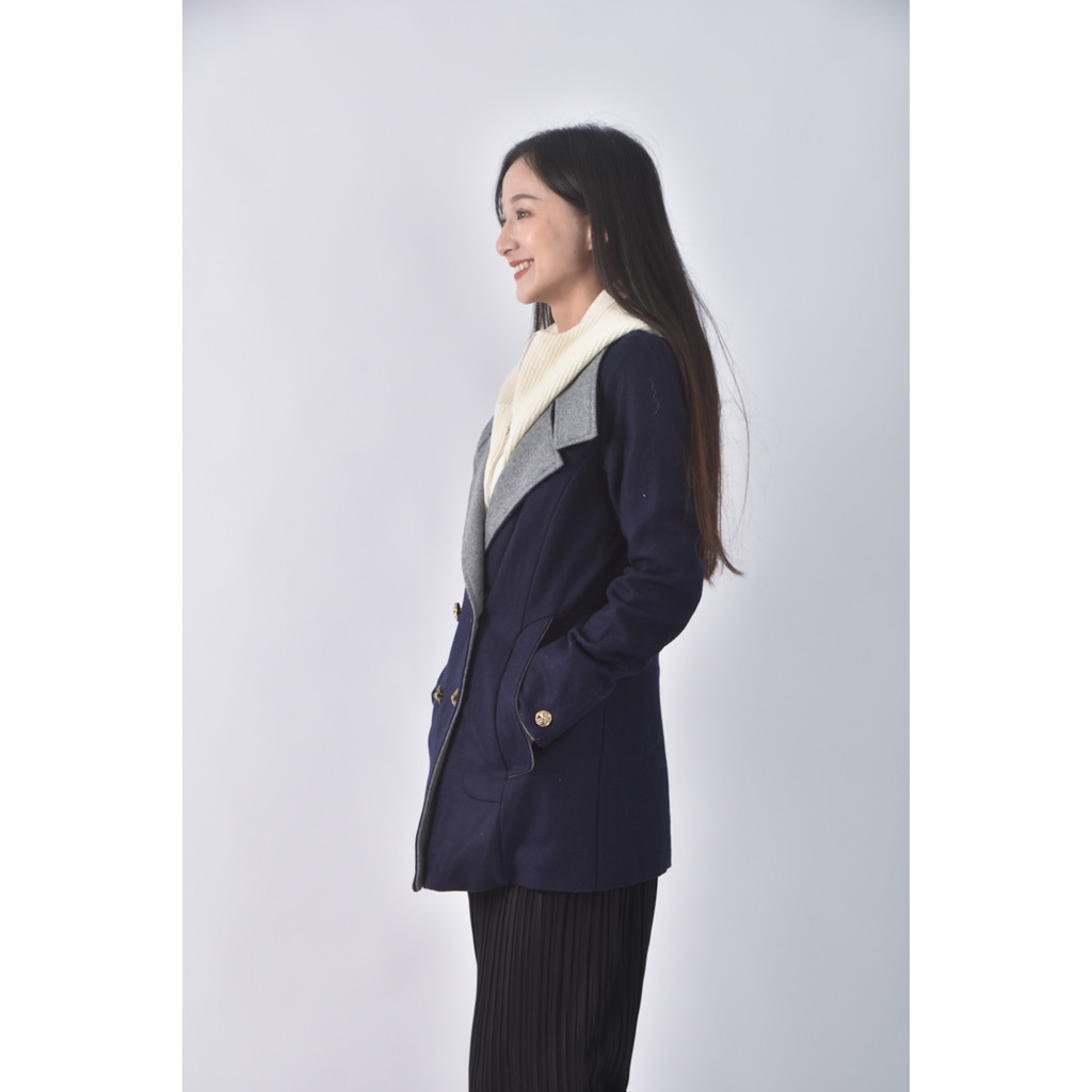 (M) ev abr aun棉質兩件式藍色外套二手衣, , large