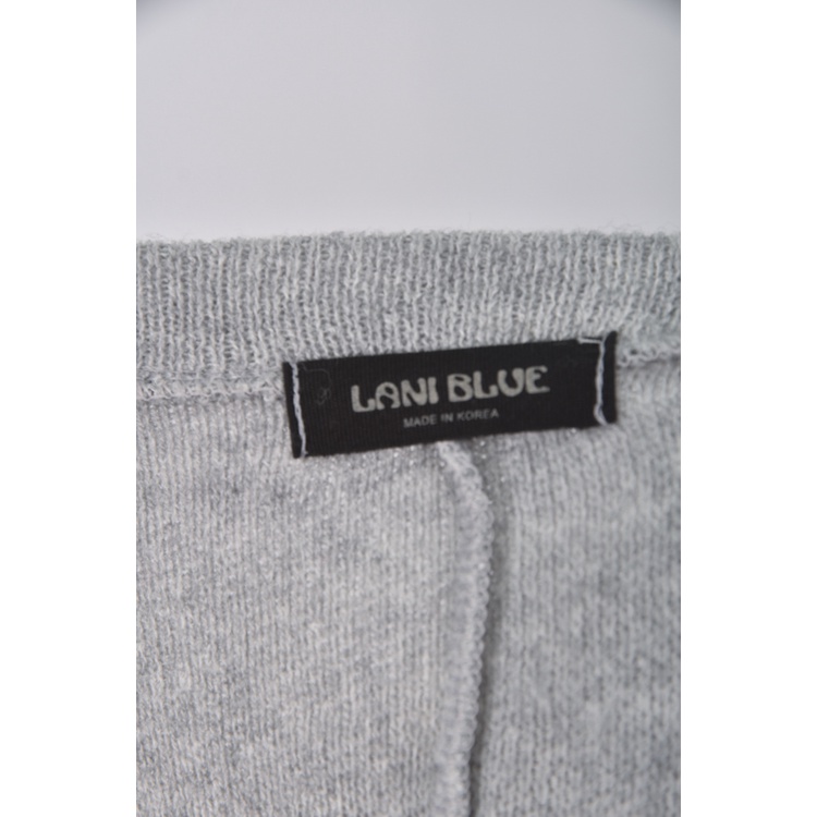 (XL) lain blue質感圓領灰色長袖上衣二手衣, , large