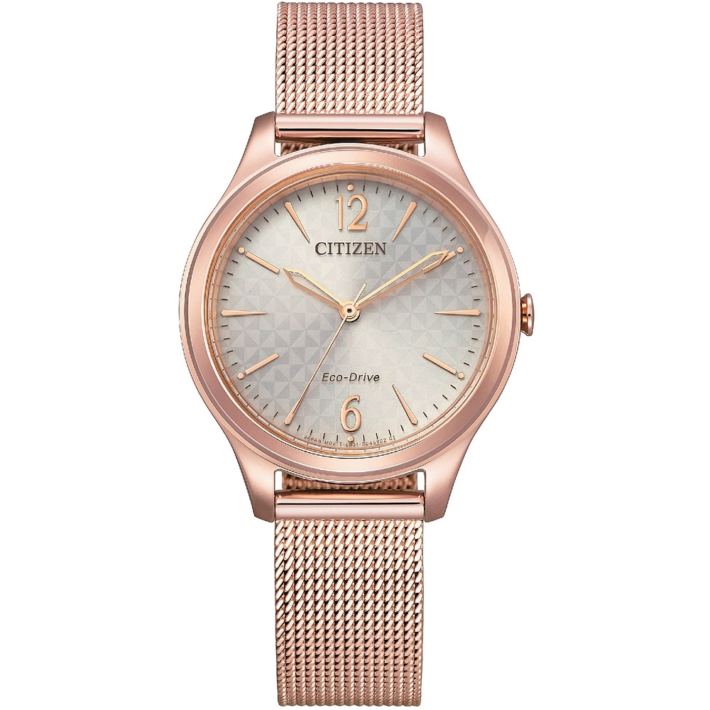 CITIZEN 星辰 光動能時尚米蘭帶女錶-32mm EM0508-80X, , large