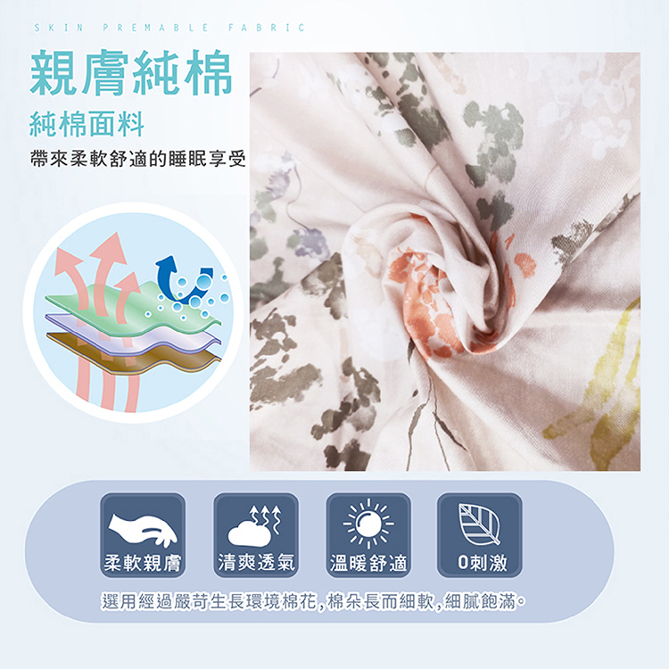 【多利寶寢具】FITNESS 精梳棉雙人特大床包枕套三件組-范妮絲-粉桔, , large