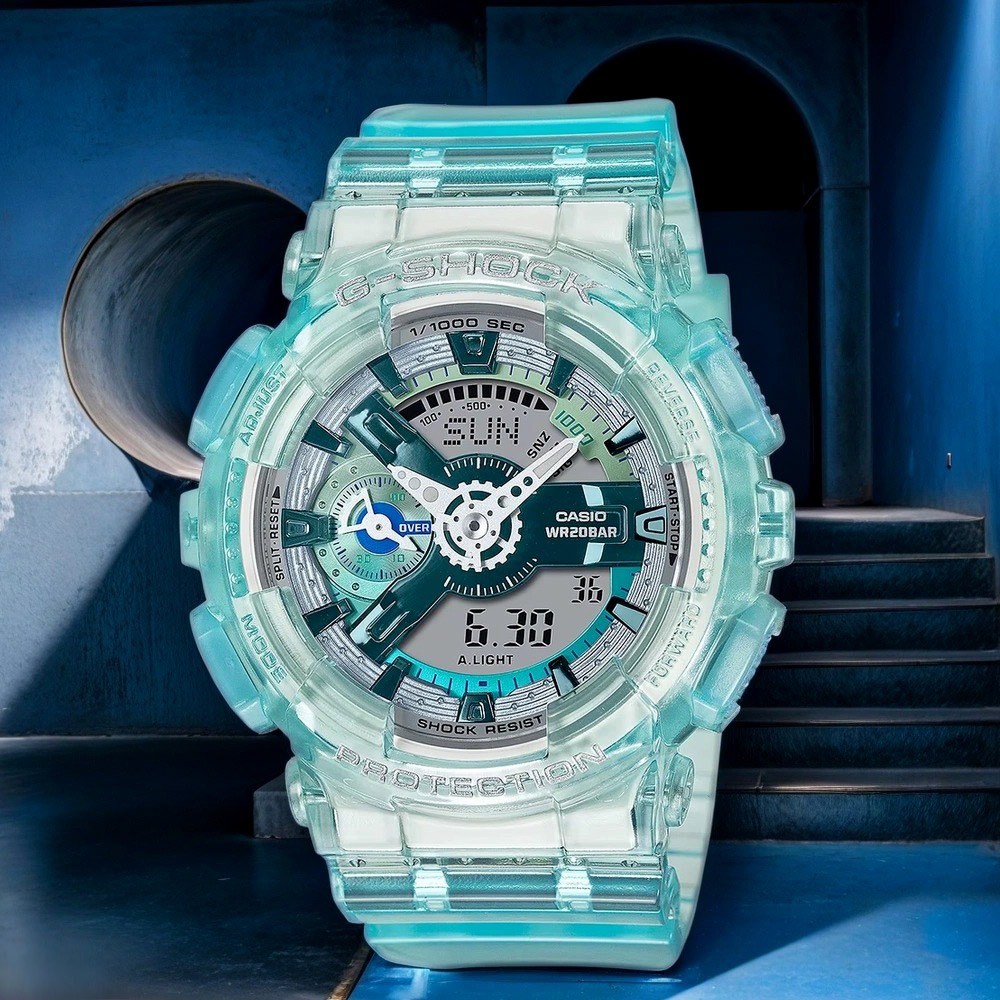 CASIO 卡西歐 G-SHOCK 未來系列 半透明女錶手錶 GMA-S110VW-2A, , large