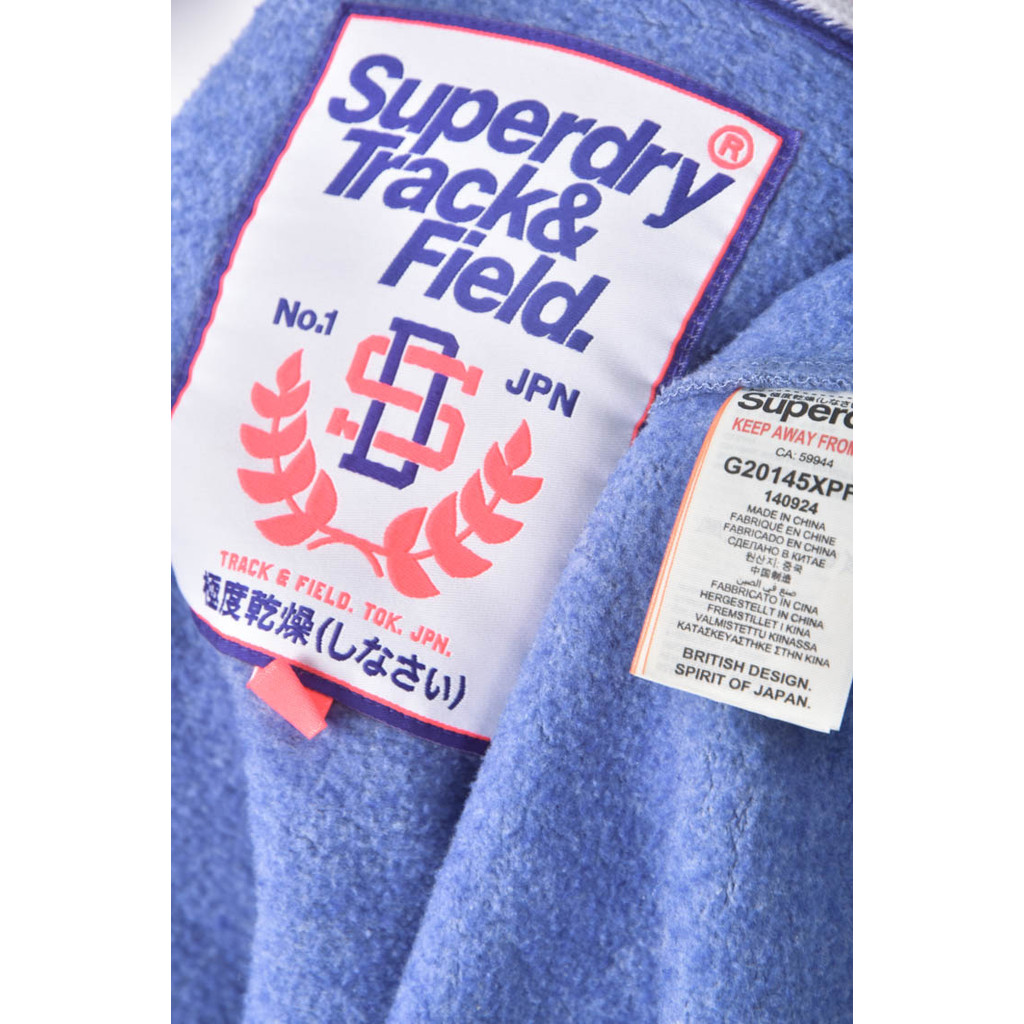 (S) 【又又私服】superdry運動棉質美式圖案藍色外套二手衣, , large