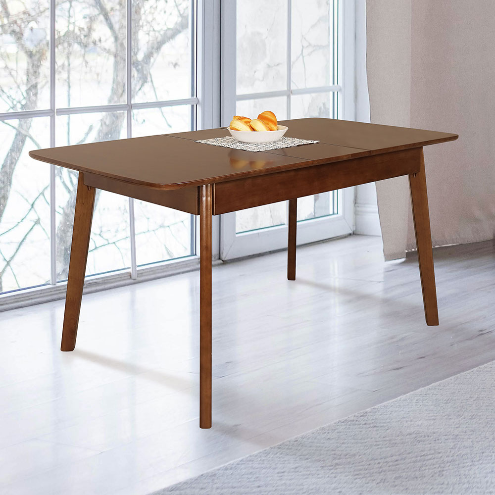 【Homelike】喜家居120-150cm實木延伸餐桌-胡桃色(2529), , large
