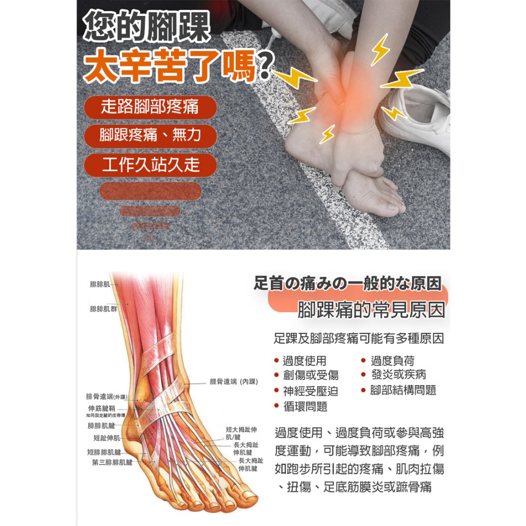 【生命磁】 石墨烯 4000高斯磁石遠紅外線 強循溫感護踝 跟腱炎 足踝防護 扭傷 促進循環 足底筋膜炎, , large