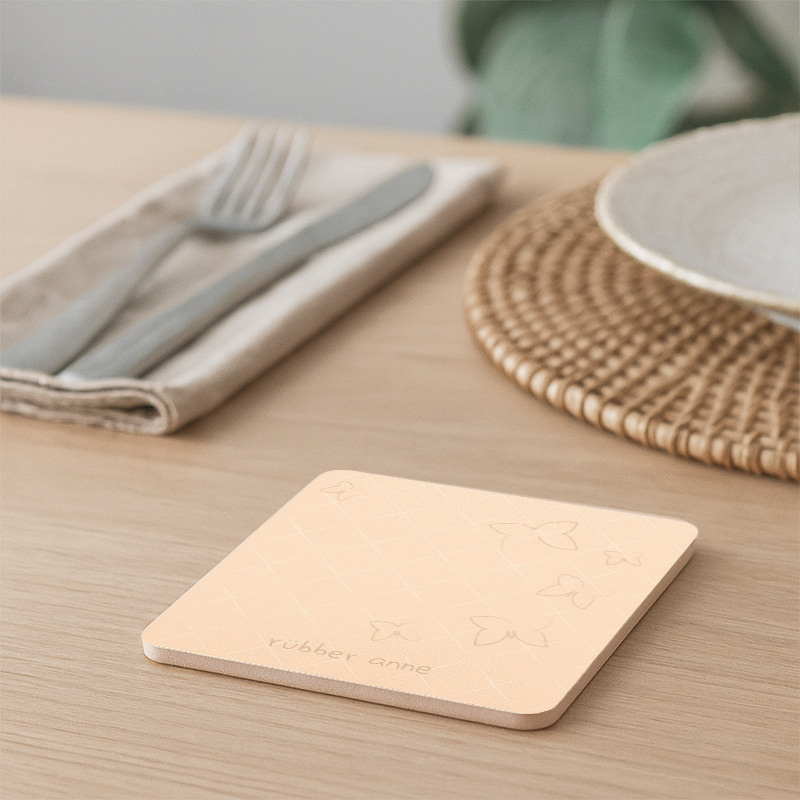 【Monster】 Soft Diatomaceous Earth Absorbent Coaster – Floral Tile Series (10x10cm) – Spring Butterflies with Fragrance, , large