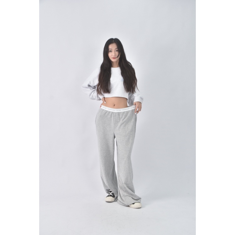 (4XL（含）以上) calvin klein高腰質感腰部logo灰色長褲二手衣, , large