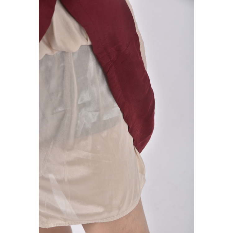 (S) v m luxury fashion棉質撞色杏色洋裝二手衣, , large