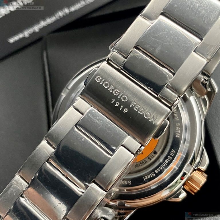 [星晴錶業]GiorgioFedon1919手錶,46mm,GF00119黑色錶面銀錶殼銀色精鋼錶帶款, , large
