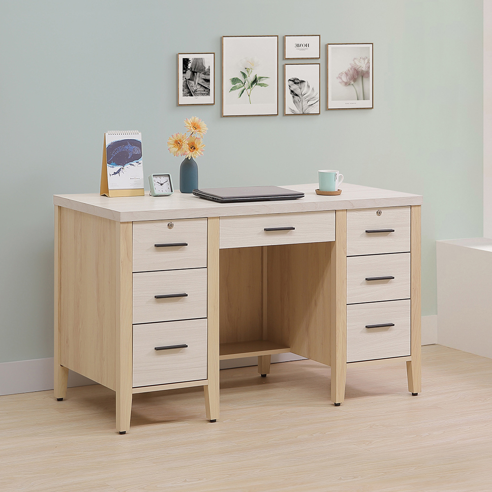 【唯熙傢俱】菲利楓木雙色4.2尺書桌, , large