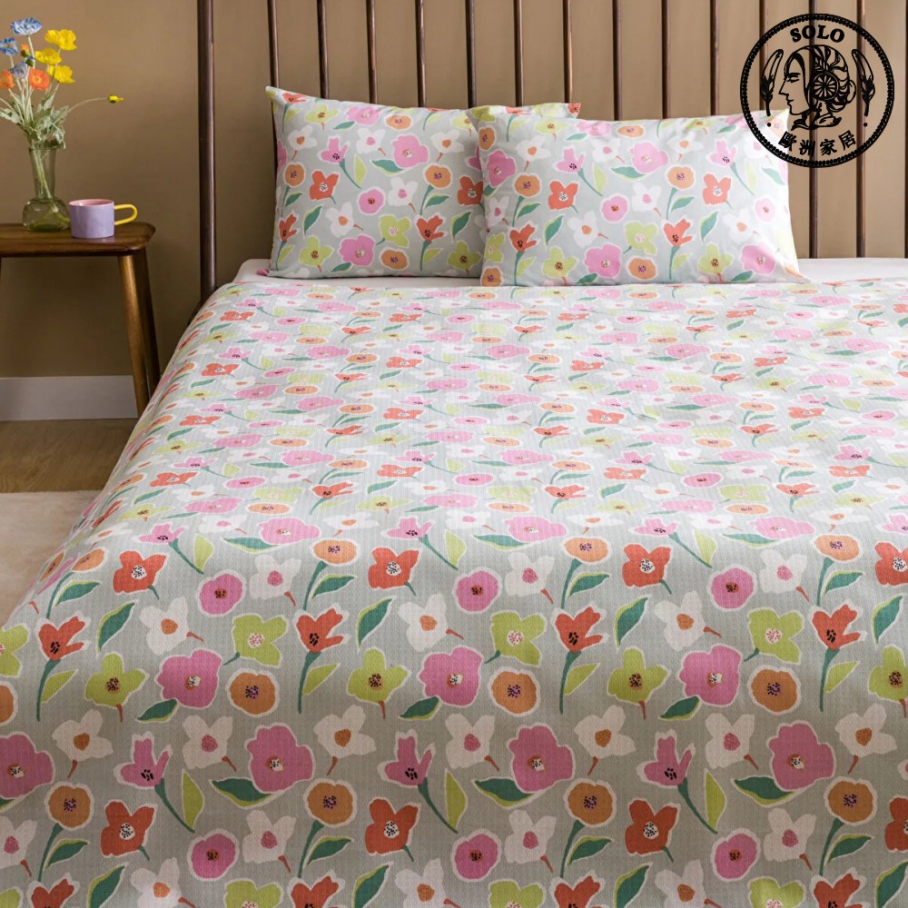 【SOLO歐洲家居】LCW Home 土耳其製 春日花語雙人床罩枕套組 200x220cm