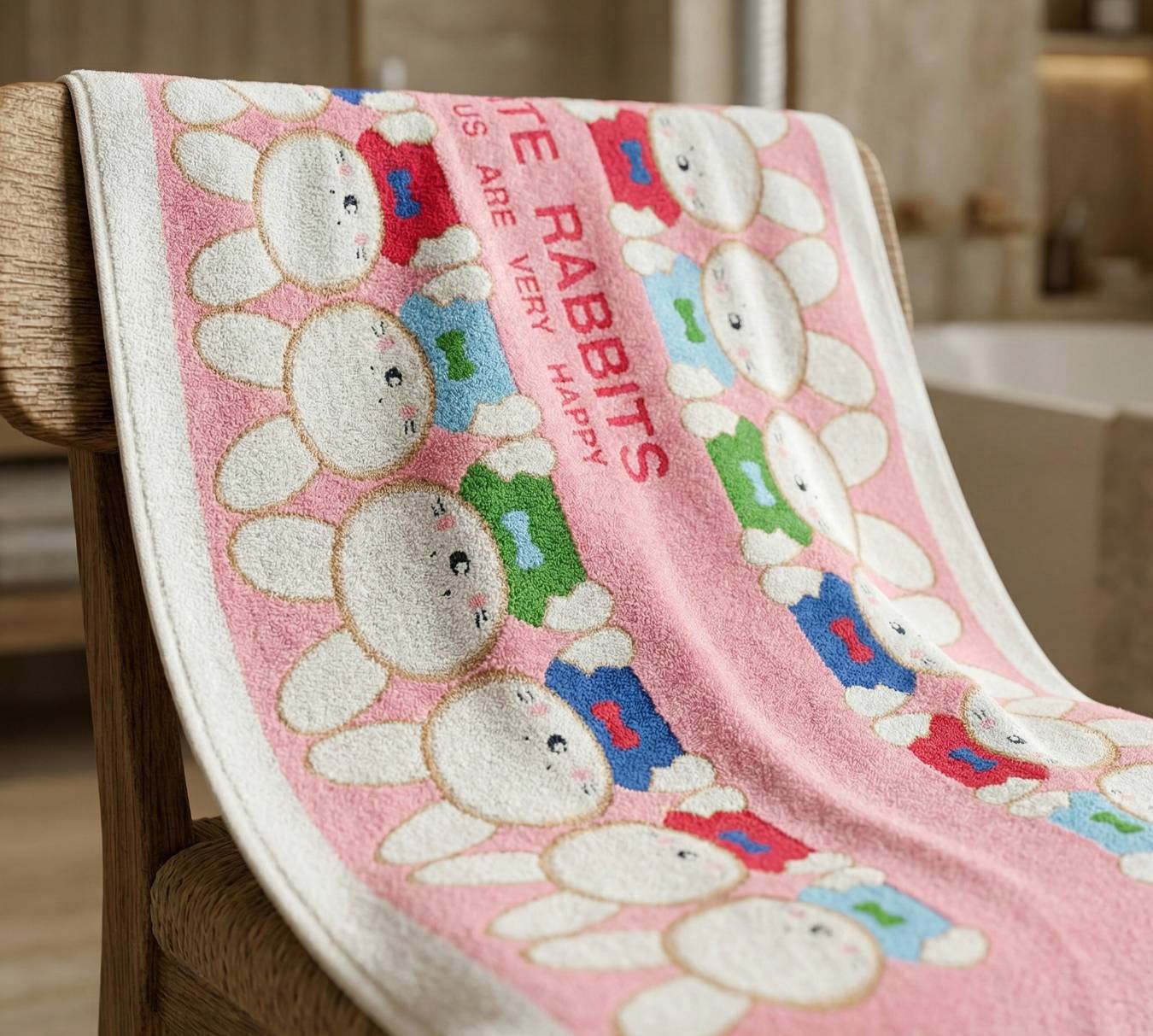 [Kaimei Cotton Industry] 2 entered into the group, random and excellent Kaimei bath towels｜Made in MIT Taiwan, pure cotton absorbent bath towels, cartoon totems, various styles, , large