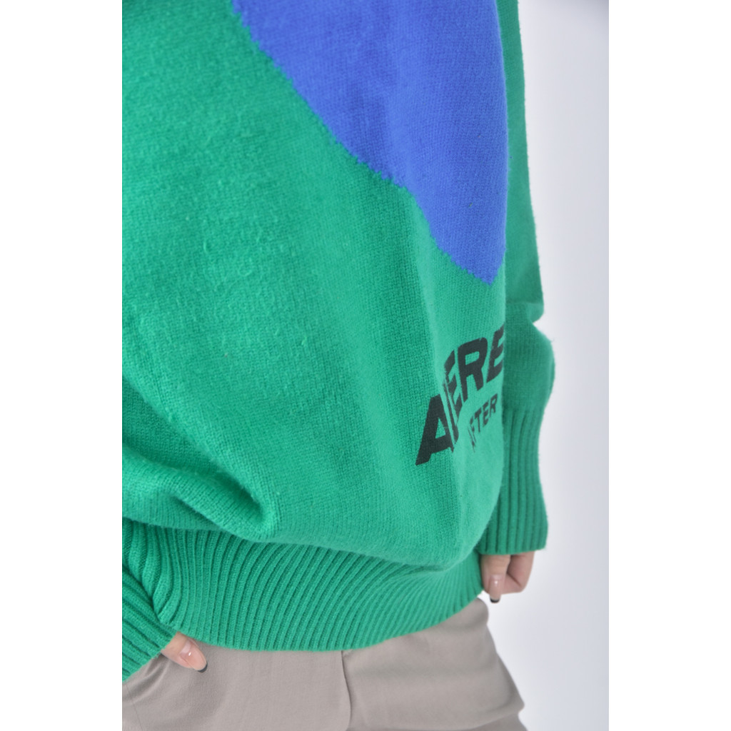 (XL) ader質感針織愛心綠色長袖上衣二手衣, , large