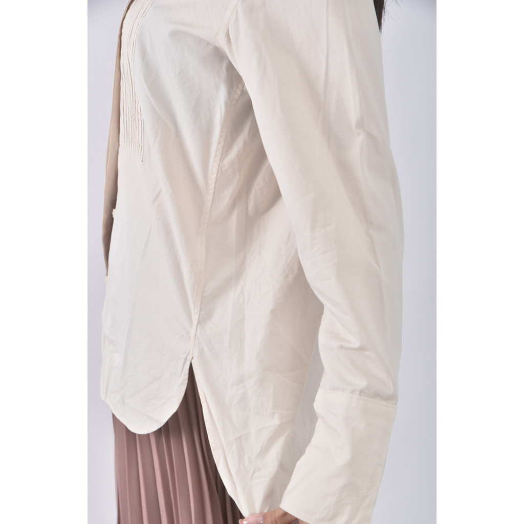 (S) uniqlo棉質純棉杏色襯衫上衣二手衣, , large