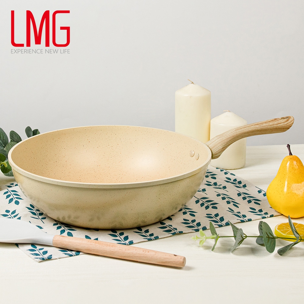 【LMG】香草系列日式不沾炒鍋-28CM 贈漏鏟+料理鏟組, , large