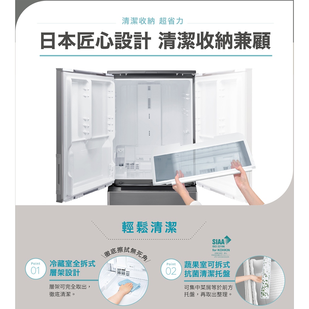 SHARP 夏普 457L 一級節能 自動除菌離子左右開任意門變頻冰箱 SJ-PW46KT-H, , large