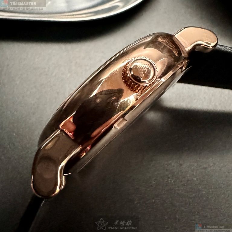 [星晴錶業]ARMANI手錶,44mm,AR00069白色雙面機械鏤空錶面玫瑰金錶殼深黑色真皮皮革錶帶款, , large