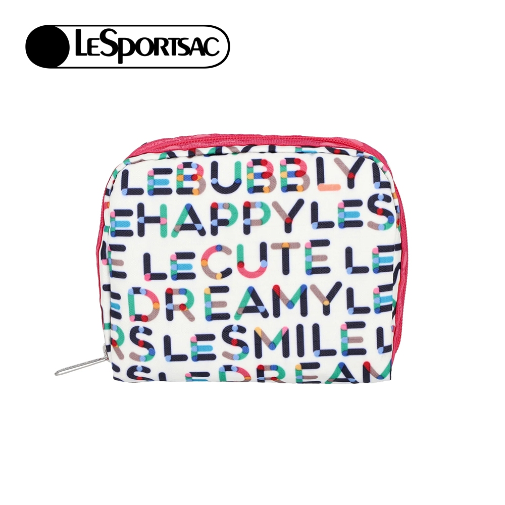 |快速出貨|Lesportsac Square Cosmetic 立體方形化妝包/ 趣味字母, , large