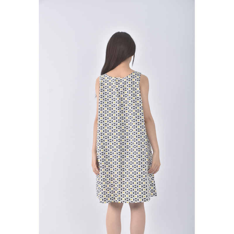 (S) orla kiely質感無袖花紋藍色洋裝二手衣, , large