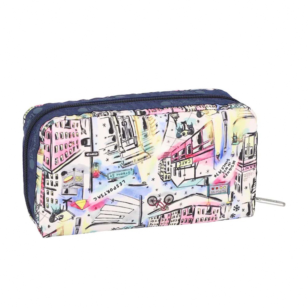 |快速出貨|Lesportsac Rectangular Cosmetic 立體長形收納化妝包/ 冬日紐約街景, , large