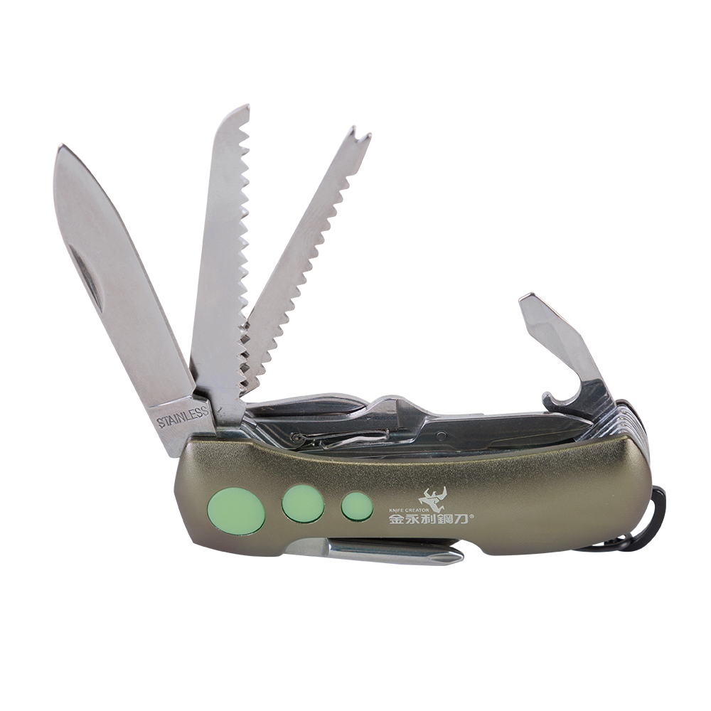 【金永利鋼刀】420不鏽鋼 15合一多功能萬用 折疊瑞士刀 露營用刀, , large